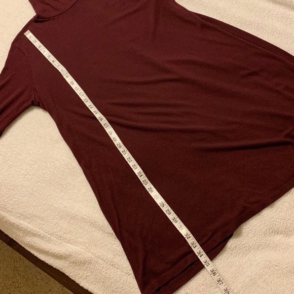 American Eagle Dress Burgundy Soft Swing Knit Mock Neck - Picture 5 of 10